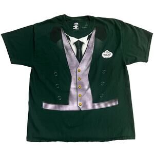 Disney Parks Shirt Adult XL Green Haunted Mansion Ghost Host Uniform Disneyland